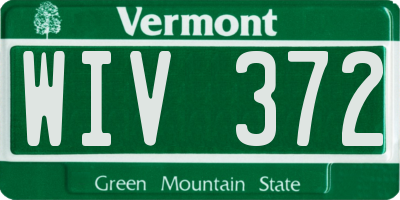 VT license plate WIV372