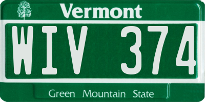 VT license plate WIV374