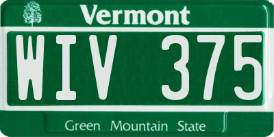VT license plate WIV375