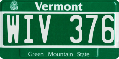 VT license plate WIV376