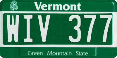 VT license plate WIV377