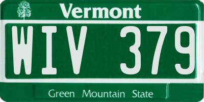 VT license plate WIV379
