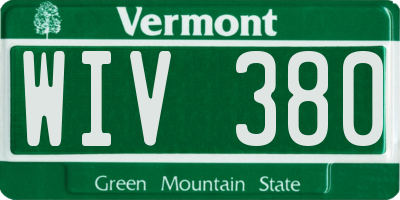VT license plate WIV380