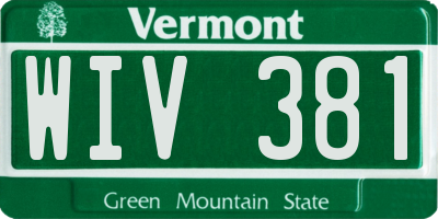 VT license plate WIV381