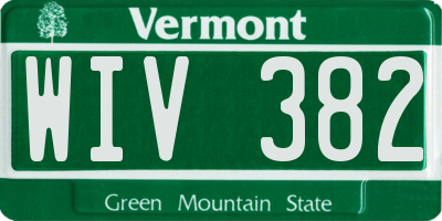 VT license plate WIV382