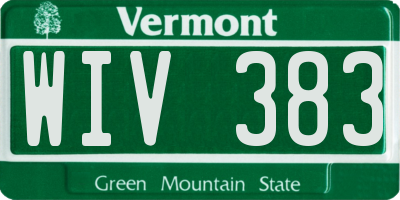 VT license plate WIV383