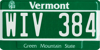 VT license plate WIV384