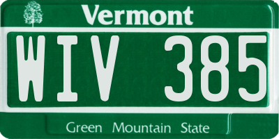 VT license plate WIV385