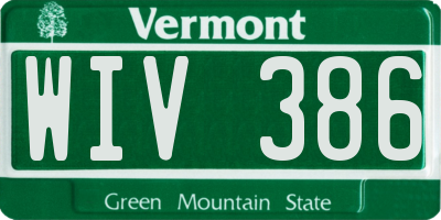VT license plate WIV386