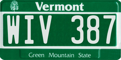 VT license plate WIV387