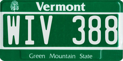 VT license plate WIV388