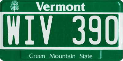 VT license plate WIV390