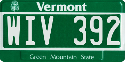 VT license plate WIV392