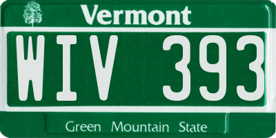 VT license plate WIV393