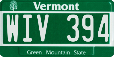 VT license plate WIV394