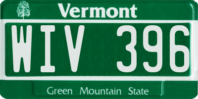 VT license plate WIV396
