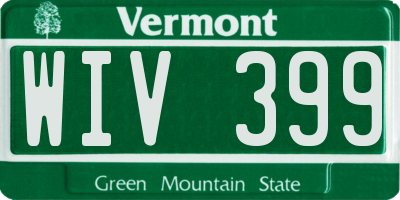 VT license plate WIV399
