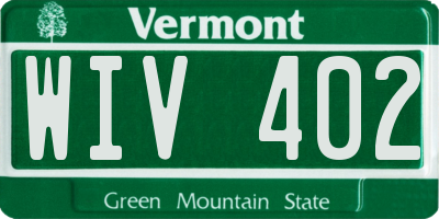 VT license plate WIV402