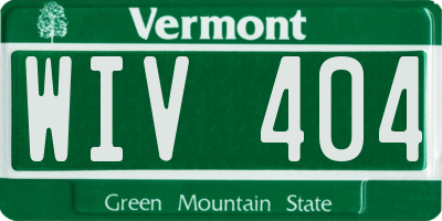 VT license plate WIV404