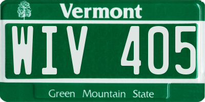 VT license plate WIV405