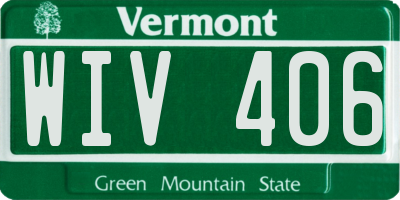 VT license plate WIV406