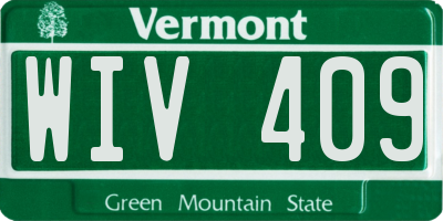VT license plate WIV409