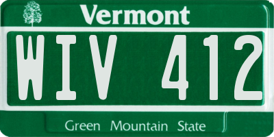VT license plate WIV412