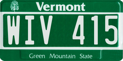 VT license plate WIV415