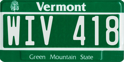 VT license plate WIV418