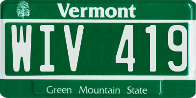 VT license plate WIV419