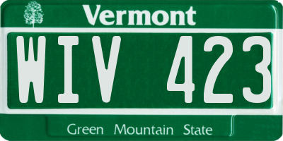 VT license plate WIV423