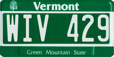 VT license plate WIV429