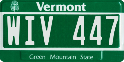 VT license plate WIV447