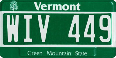 VT license plate WIV449