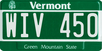VT license plate WIV450