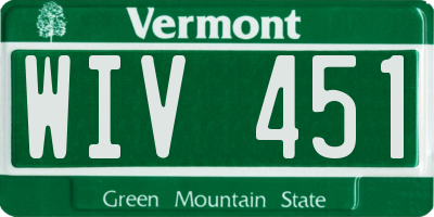 VT license plate WIV451