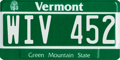 VT license plate WIV452