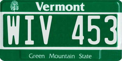 VT license plate WIV453