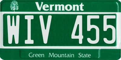 VT license plate WIV455