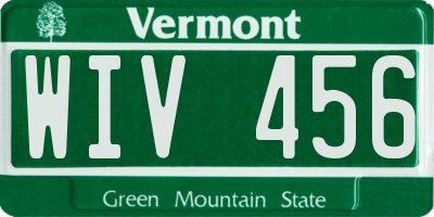 VT license plate WIV456