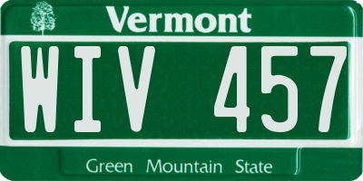 VT license plate WIV457