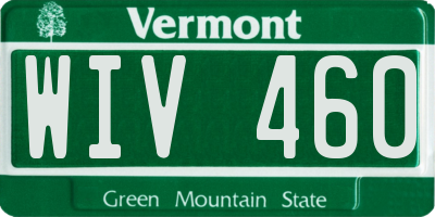 VT license plate WIV460
