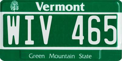 VT license plate WIV465