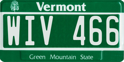 VT license plate WIV466