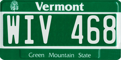 VT license plate WIV468
