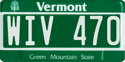 VT license plate WIV470