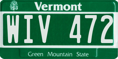 VT license plate WIV472