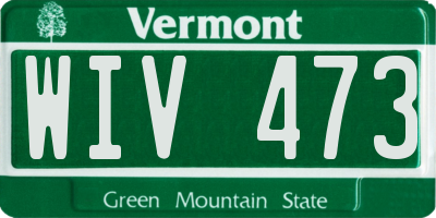 VT license plate WIV473