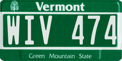 VT license plate WIV474