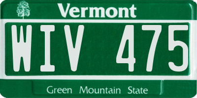 VT license plate WIV475